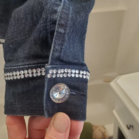 Dg2 Rhinestone Jean Jacket Size Small - Picture 5 of 10